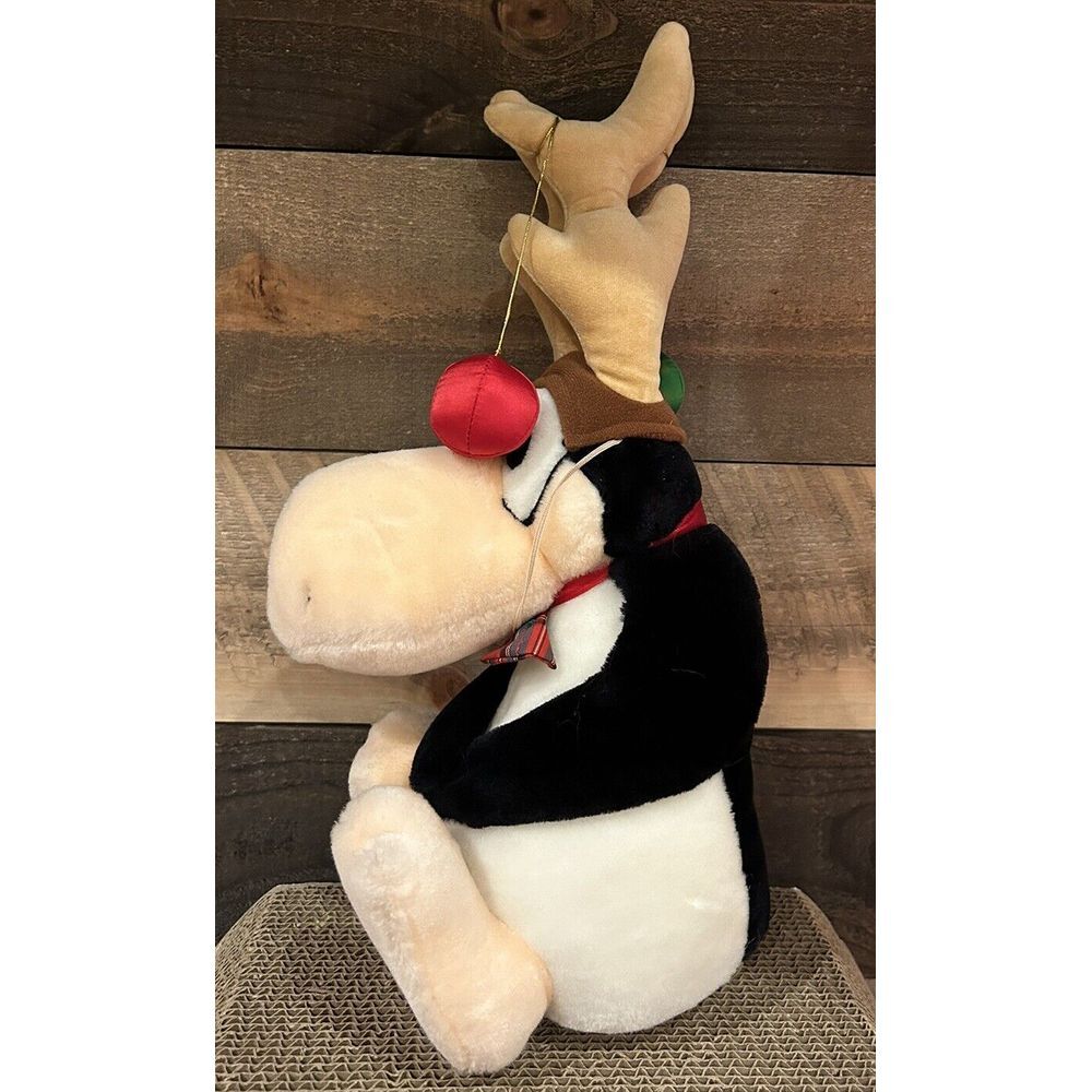 Vintage 1985 DAKIN OPUS‎ REINDEER THE PENGUIN CHRISTMAS PHASE  16" L7 Plush
